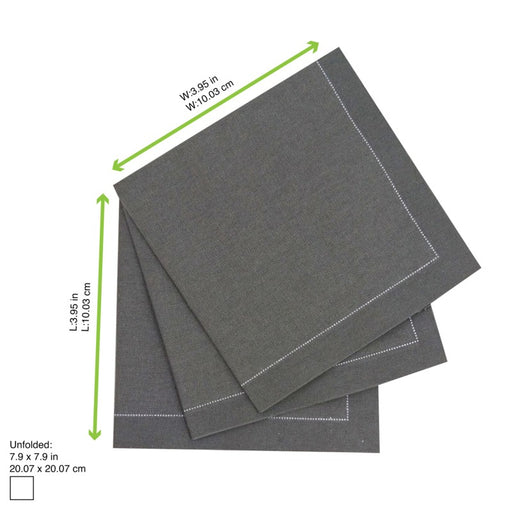Serviette coton gris pour cocktail 200x195mm