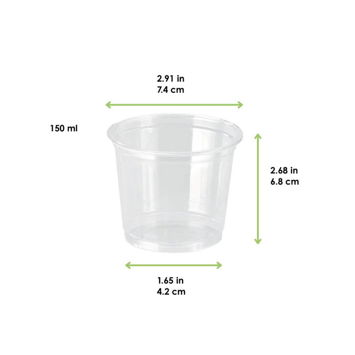 Pot plastique PET transparent H68mm 150ml