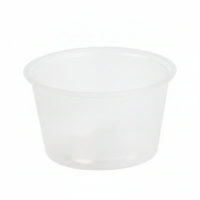 Pot plastique PP transparent rond H43mm 110ml
