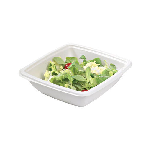 Saladier carré blanc en pulpe 195x195mm H45mm 750ml