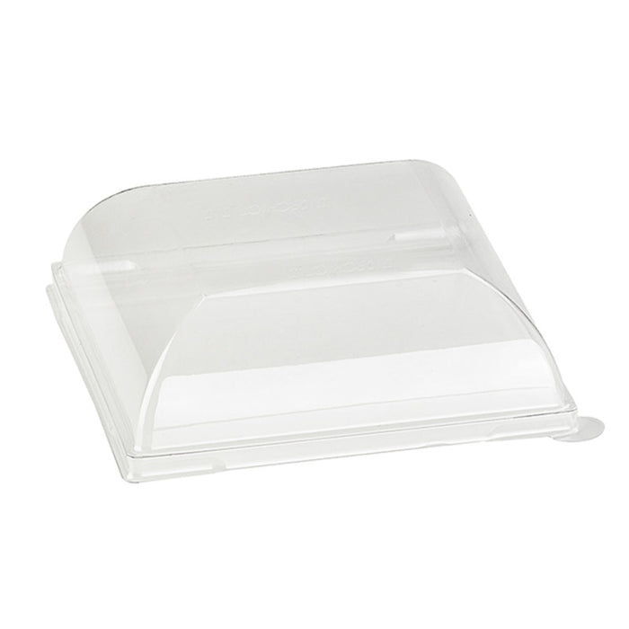 Couvercle BioNchic dôme transparent en plastique PET 112x112mm H36mm