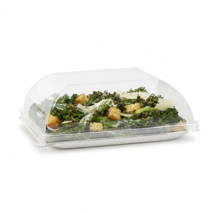 Couvercle BioNchic dôme transparent en plastique PET 112x112mm H36mm
