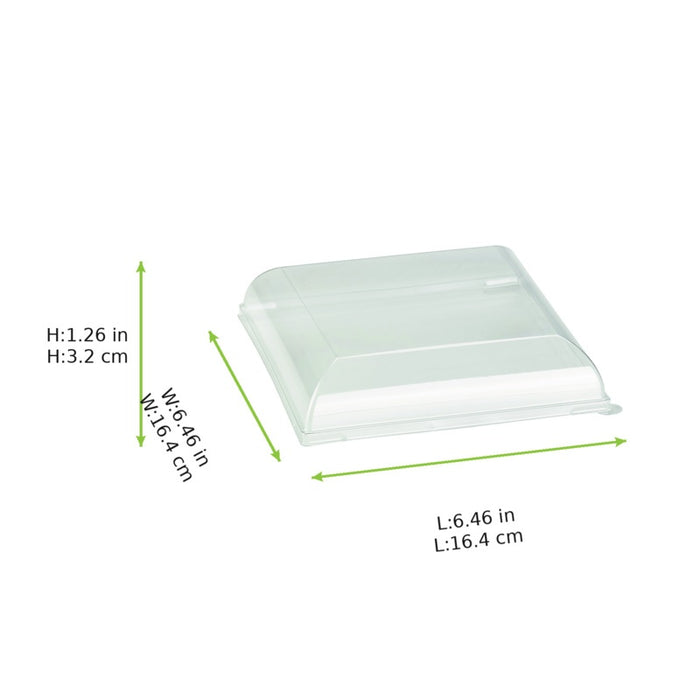 Couvercle BioNchic dôme transparent en plastique PET 164x164mm H32mm