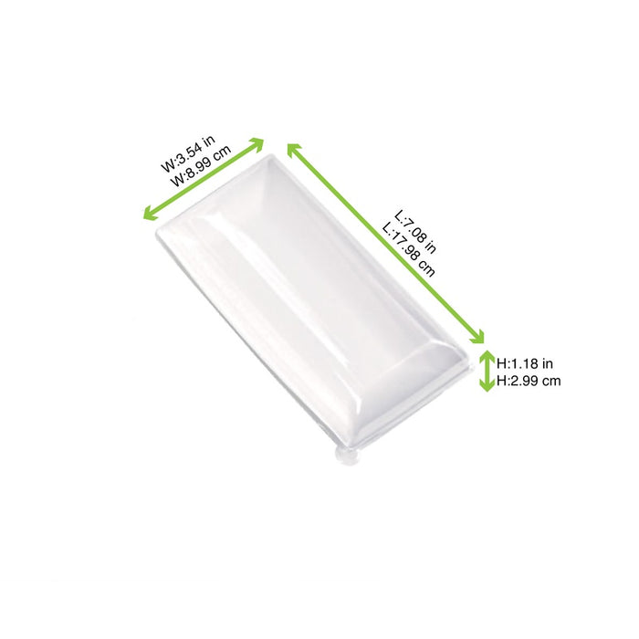 Couvercle BioNchic dôme transparent en plastique PET 180x90mm H30mm