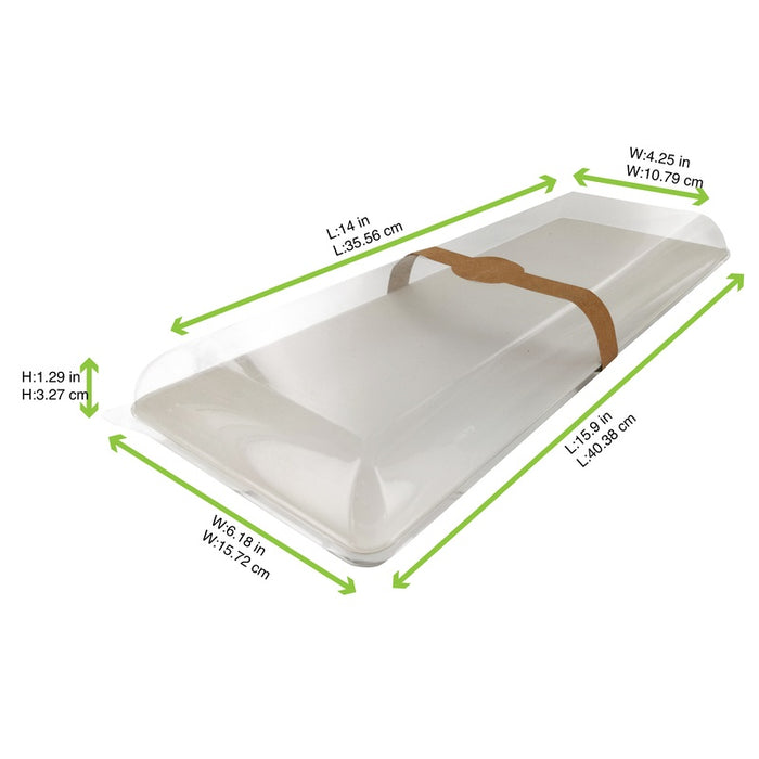 Couvercle BioNchic dôme transparent en plastique PET 404x157mm H33mm