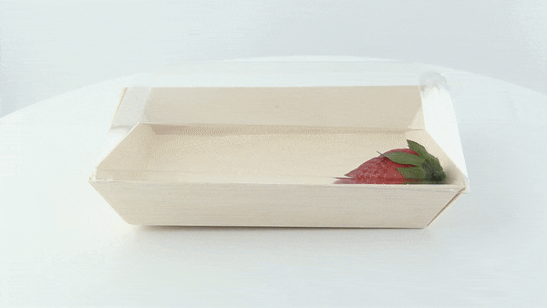 Couvercle Samourai dôme transparent en plastique PET transparent pour assiette 131x182mm H24mm