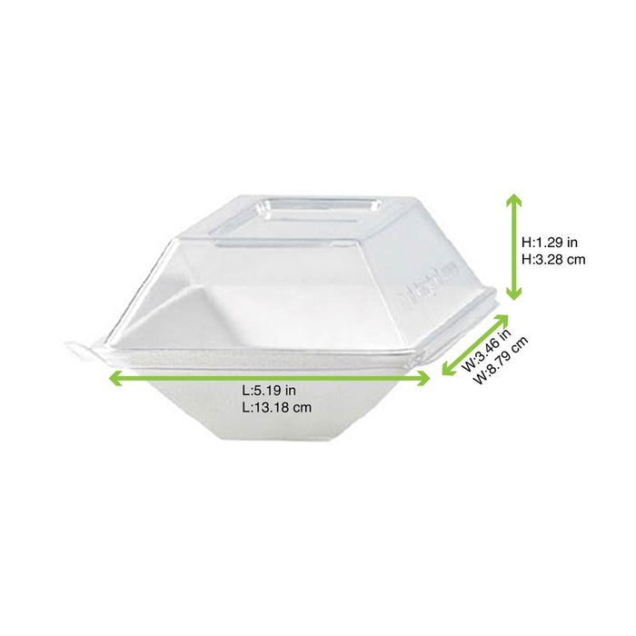 Couvercle dôme rectangulaire transparent en plastique PET 132x88mm H33mm