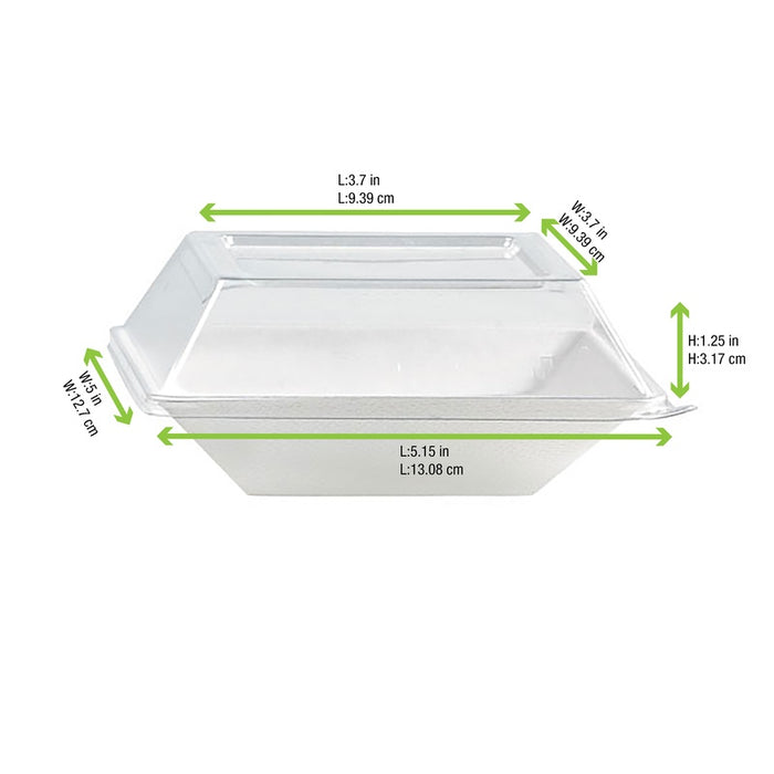 Couvercle dôme rectangulaire transparent en plastique PET 132x132mm H31mm