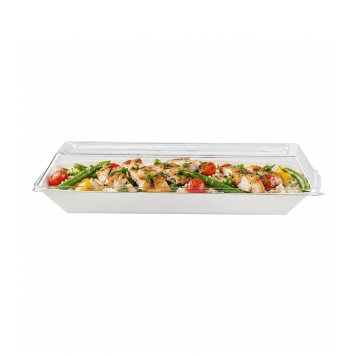 Couvercle dôme rectangulaire transparent en plastique PET 262x132mm H33mm