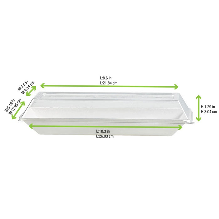 Couvercle dôme rectangulaire transparent en plastique PET 262x132mm H33mm