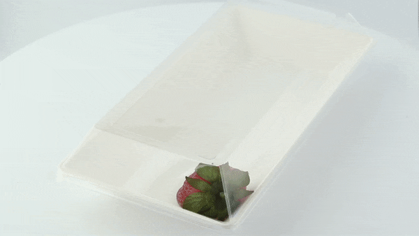 Couvercle dôme rectangulaire transparent en plastique PET 262x132mm H33mm