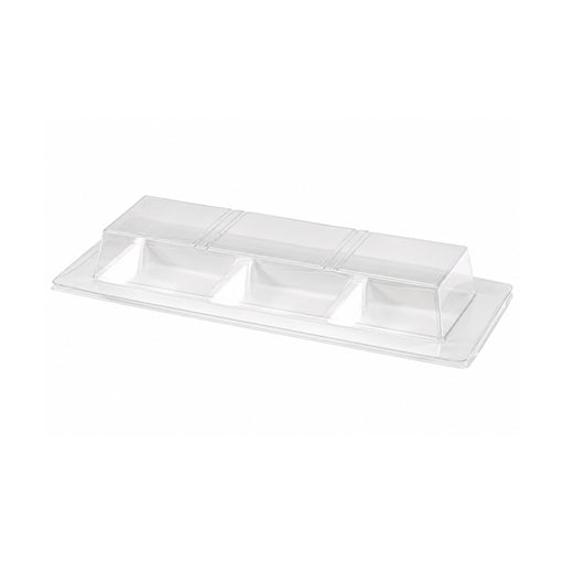 Couvercle plat transparent en plastique PET 260x110mm H32mm