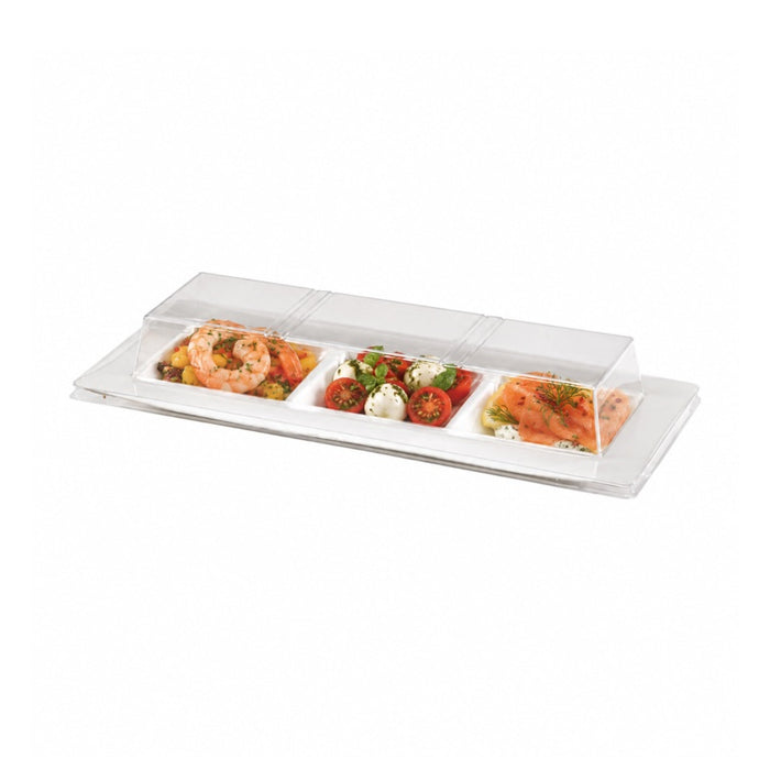 Couvercle plat transparent en plastique PET 260x110mm H32mm