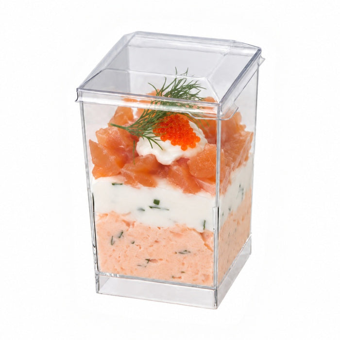 Couvercle PET transparent "Quadra" 58x58mm H8mm