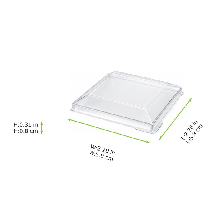 Couvercle PET transparent "Quadra" 58x58mm H8mm