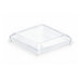 Couvercle Taiti plat et carré transparent en plastique PET 46x46mm H10mm