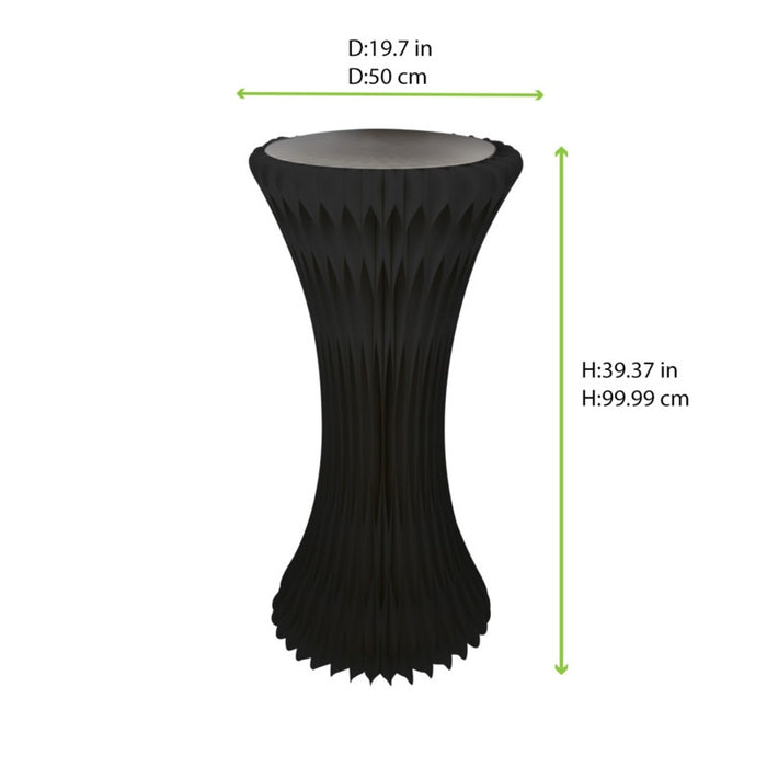 Tour Noir illuminé et pliable avec plateau en acrylique H1 000mm
