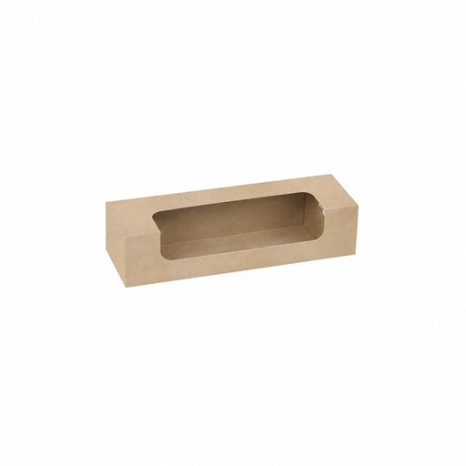 Boite carton brun 7 macarons avec fenêtre PLA 215x68mm H48mm