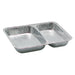 Barquette aluminium rectangulaire 2-compartiments 227x177mm H30mm - 1000 Pcs