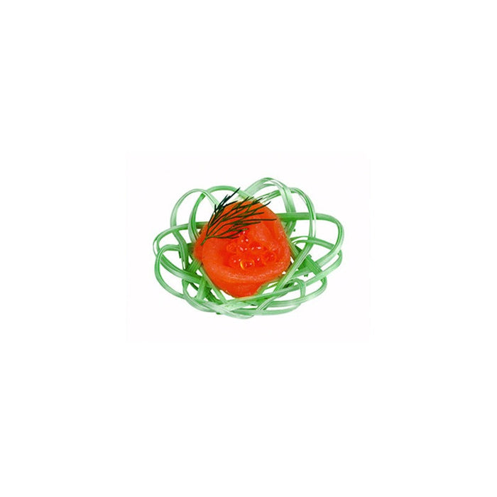 Panier en bambou tressé en forme de fleur "Akita" - Ø 6 cm - H 2,5 cm - 50 unités
