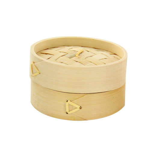 Mini cuiseur vapeur bambou avec couvercle "Dimys" - Ø 10 cm - H 6 cm - 100 unités