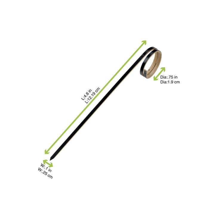 Pique bambou noir "Joyo" rond - 12 cm - dimensions