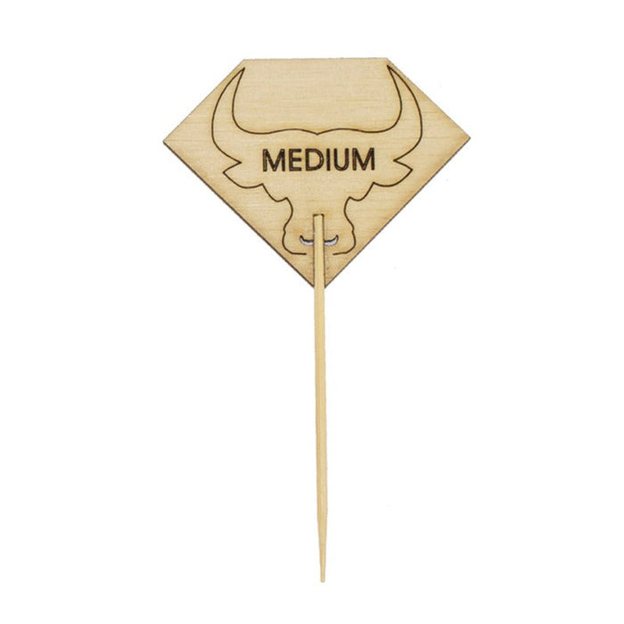 Pique steak bambou "Rumpy" Medium (à point) 5,4 x 9,5 cm - 100 unités