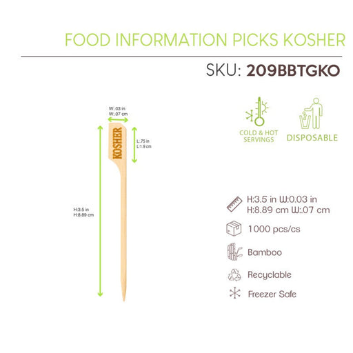 Pique bambou "Teppo Gushi" casher "Kosher" 9 cm - 100 unités