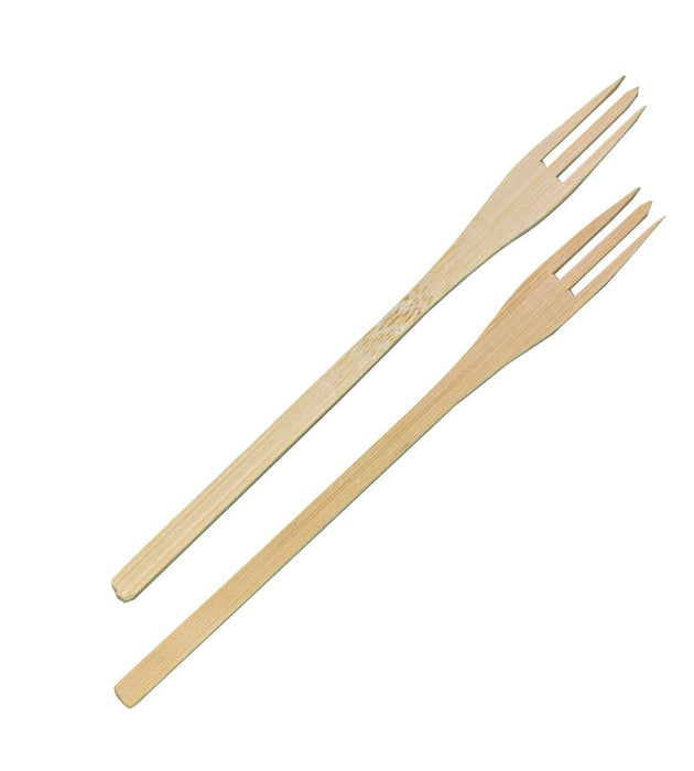 Fourchette bambou "Trident" 14 cm - 100 unités