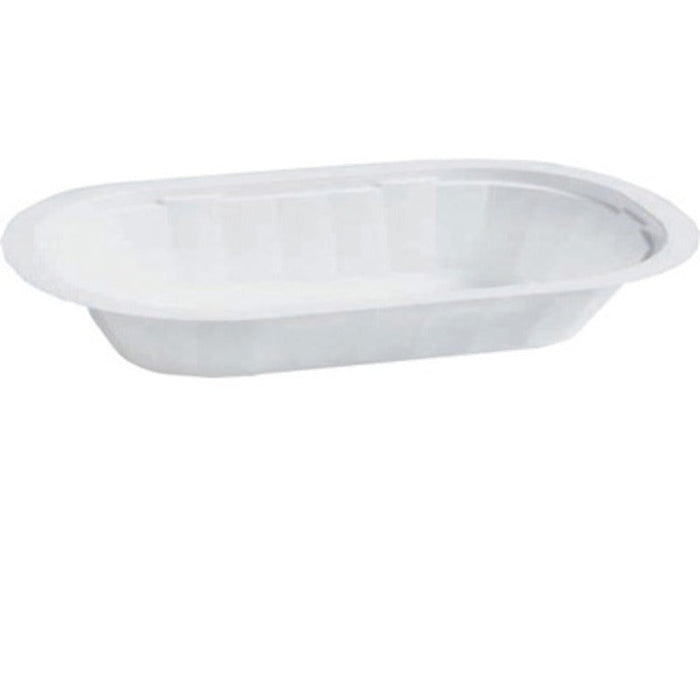 Barquette plastique PP blanche oblongue micro-ondable et scellable 15,9 x 10,2 cm H 2,5 cm - 2100 unités