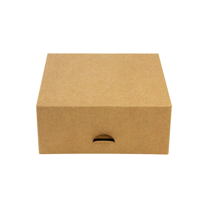 Boîte pâtissière carton kraft brun 14 x 14 x 6 cm - 50 unités