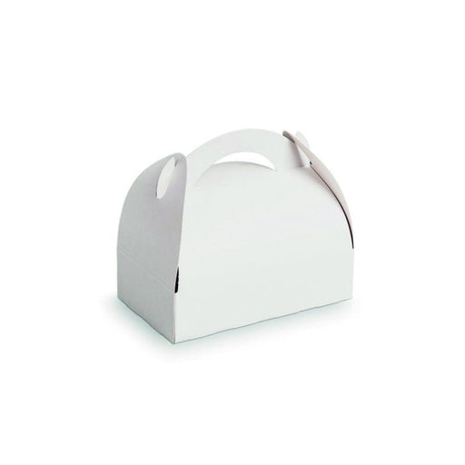 Boîte pâtissière carton blanche avec anse 20 x 20 x 18 cm - 50 unités