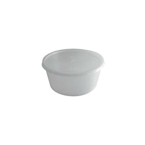 Boite plastique PP ronde transparente avec couvercle 3000 ml - Ø 23,7 cm - 25 unités