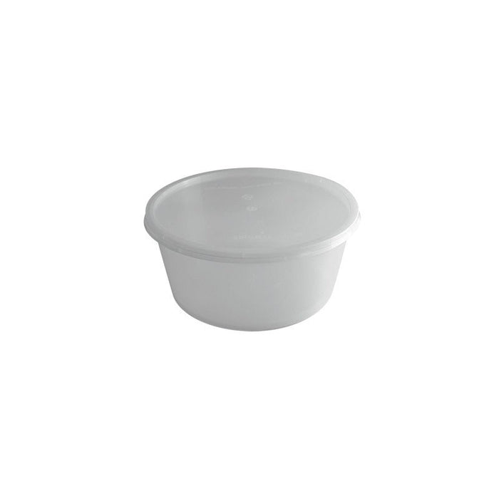 Boite plastique PP ronde transparente avec couvercle 3000 ml - Ø 23,7 cm - 25 unités