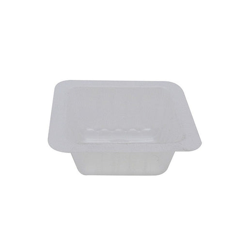 Barquette plastique PS translucide carrée 6,2 x 6,2 cm H 2,3 cm 40ml - 2000 unités