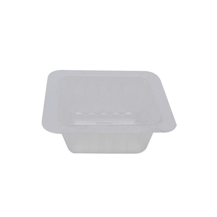 Barquette plastique PS translucide carrée 6,2 x 6,2 cm H 2,3 cm 40ml - 2000 unités