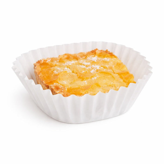 Caissette papier de cuisson ovale blanche siliconée 6,5 x 5 x 4 cm - 100 unités