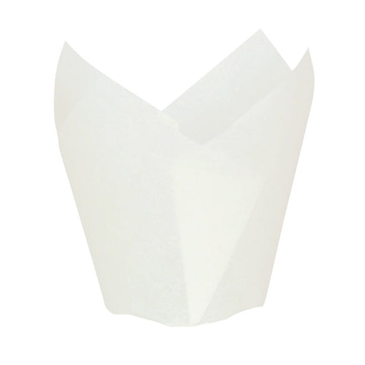 Caissette de cuisson forme tulipe en papier blanc siliconé - Ø 3 cm - 120 unités
