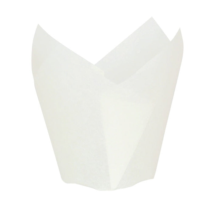 Caissette de cuisson forme tulipe en papier blanc siliconé - Ø 3 cm - 120 unités