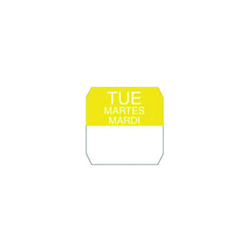 Rouleau étiquette jaune mardi 2,5 cm x 2,5 cm - 1000 unités