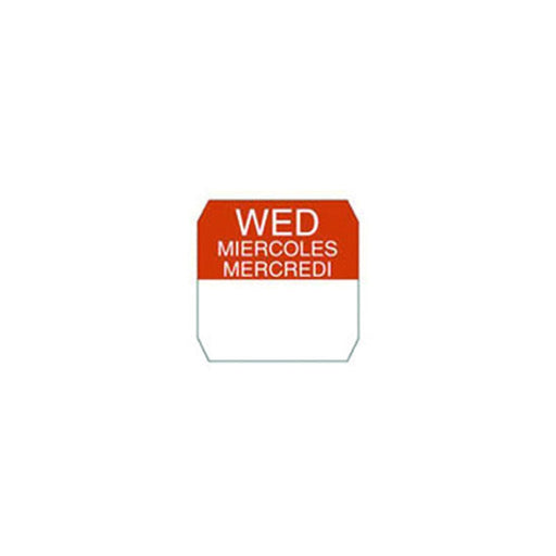 Rouleau étiquette rouge mercredi 2,5 cm x 2,5 cm - 1000 unités