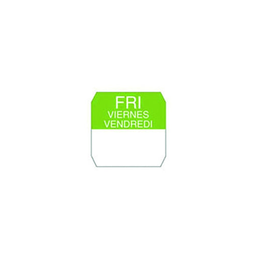 Rouleau étiquette verte vendredi 2,5 cm x 2,5 cm - 1000 unités