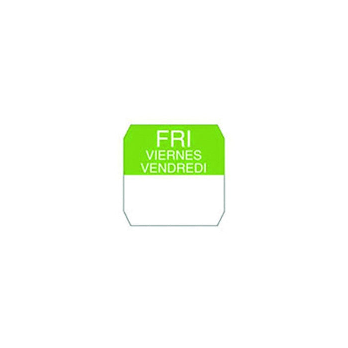 Rouleau étiquette verte vendredi 2,5 cm x 2,5 cm - 1000 unités