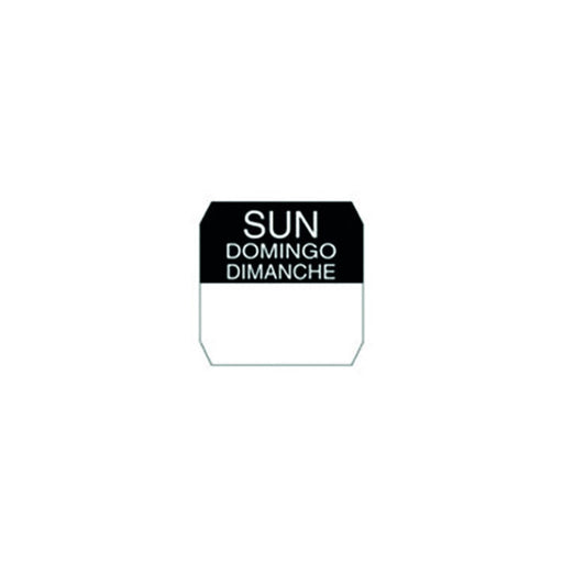 Rouleau étiquette noir dimanche 2,5 cm x 2,5 cm - 1000 unités