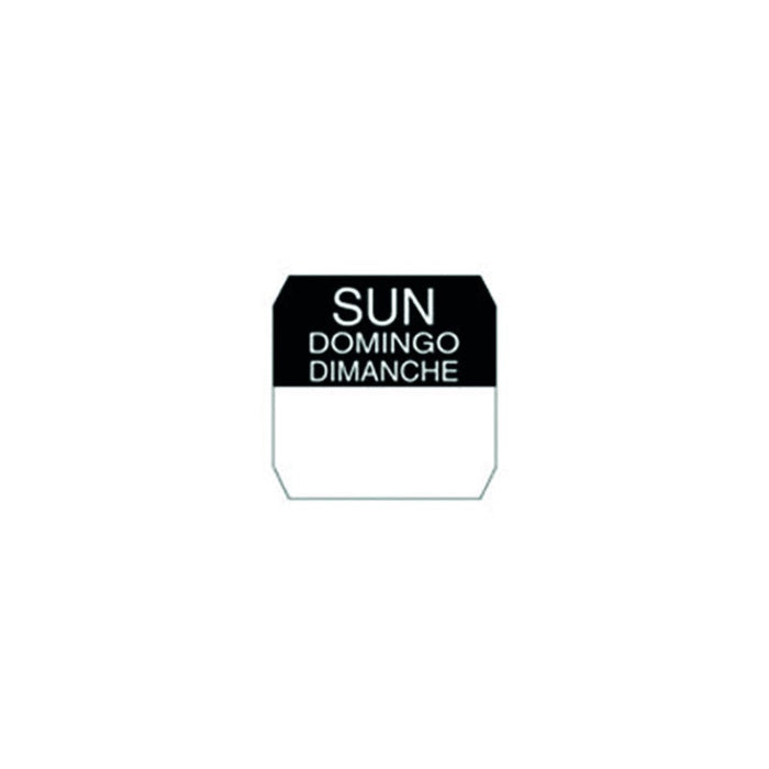 Rouleau étiquette noir dimanche 2,5 cm x 2,5 cm - 1000 unités