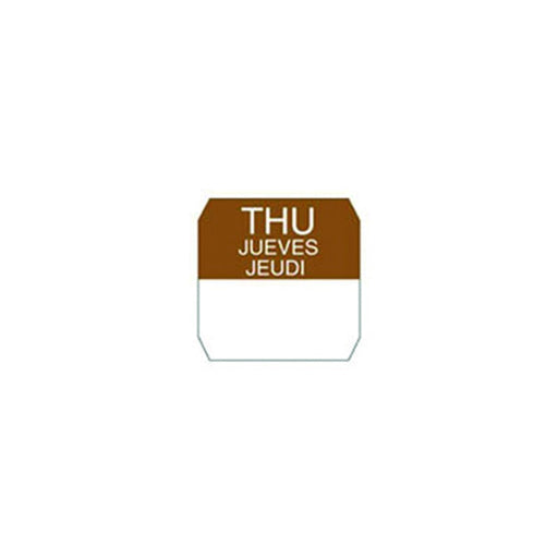 Rouleau étiquette soluble marron jeudi 2,5 cm x 2,5 cm - 1000 unités