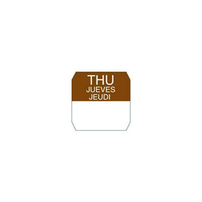 Rouleau étiquette soluble marron jeudi 2,5 cm x 2,5 cm - 1000 unités