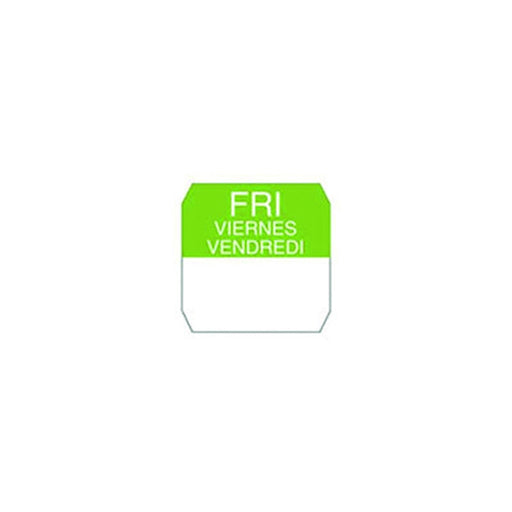 Rouleau étiquette soluble verte vendredi 2,5 cm x 2,5 cm - 1000 unités