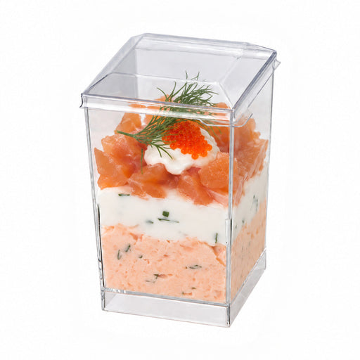 Couvercle PET transparent "Quadra" 5,8 cm x 5,8 cm x 0,8 cm - Compatible avec 209MBQUADRA1 - 200 unités