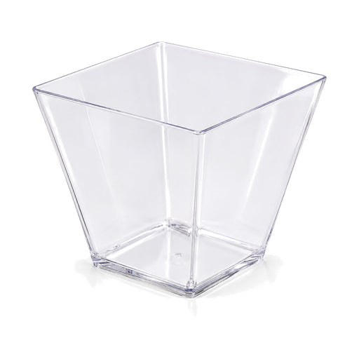 Verrine plastique PS transparente carrée sans couvercle "Quadra" - 200 ml - 7,2 cm x 7,2 cm x 7,2 cm